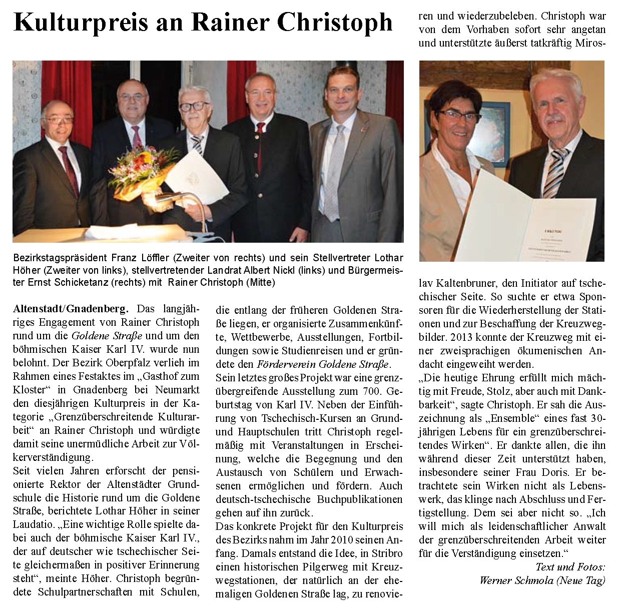 Kulturpreis an Rainer Christoph